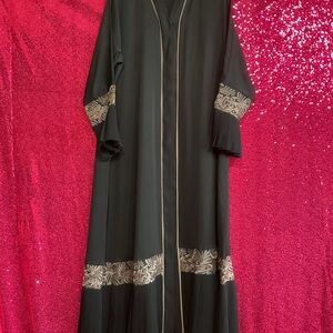 Elegant Black and Gold Long Robe